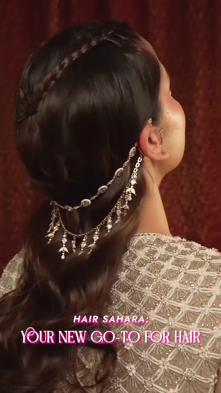 Silver Multi‑Layer Crystal Hair Chain with Side Hooks and Back Drape ‘Sahara’ Inspired Accessory for Bridal & Party Hairstyles